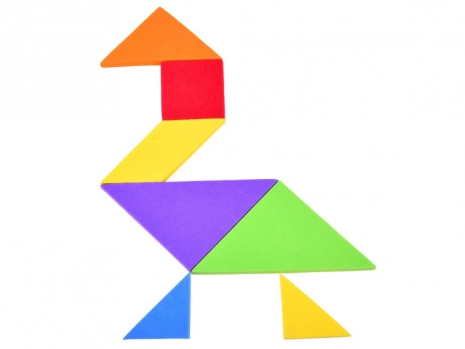 Farverig logisk puslespil Tangram af blødt skum