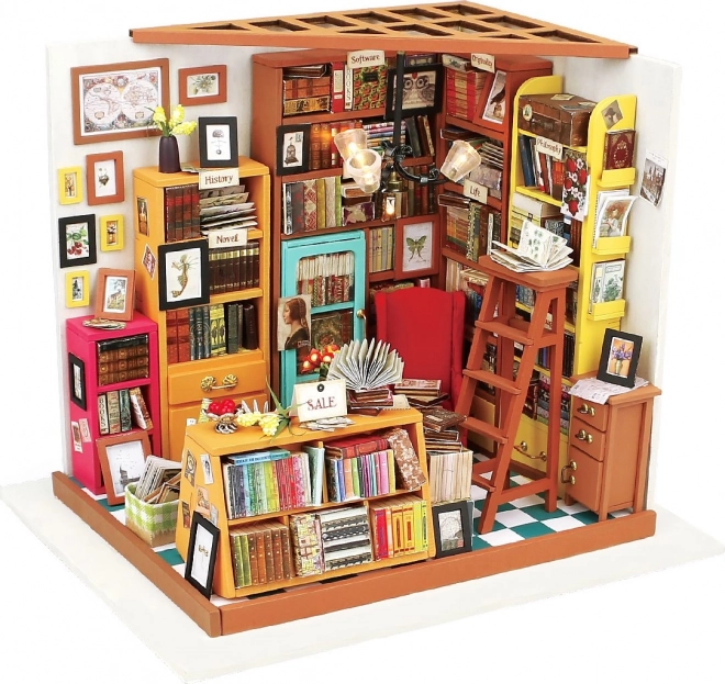 Samovas studie - Bibliotek DIY Miniature Dukkehus