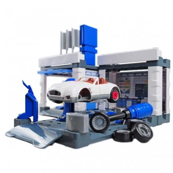 KLEIN Service station Garage BOSCH med bil