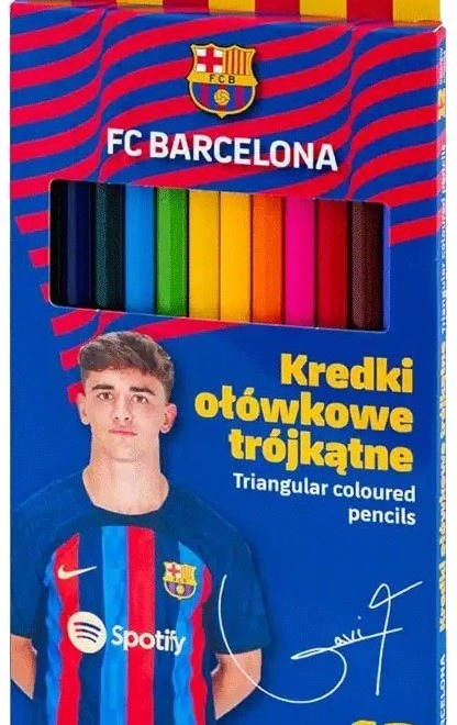Trekantede farveblyanter ASTRA, 12 stk., FC Barcelona