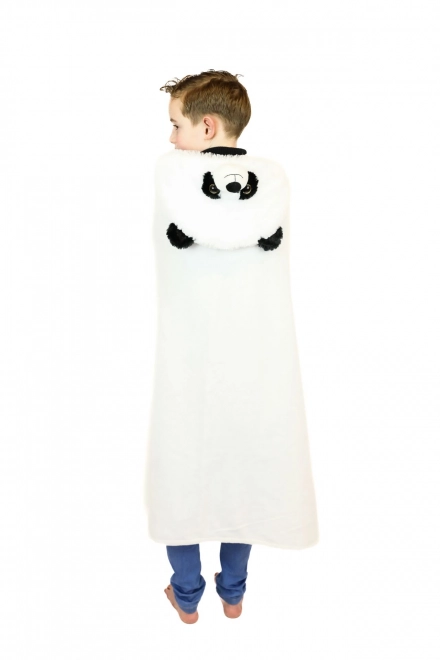 Cozy Noxxiez BL823 Panda - varm tæppe med hætte med dyr og pote lommer