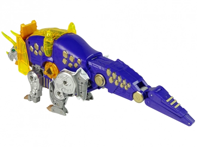 Dinobots robot skydeleg Fiolett Triceratops med mål