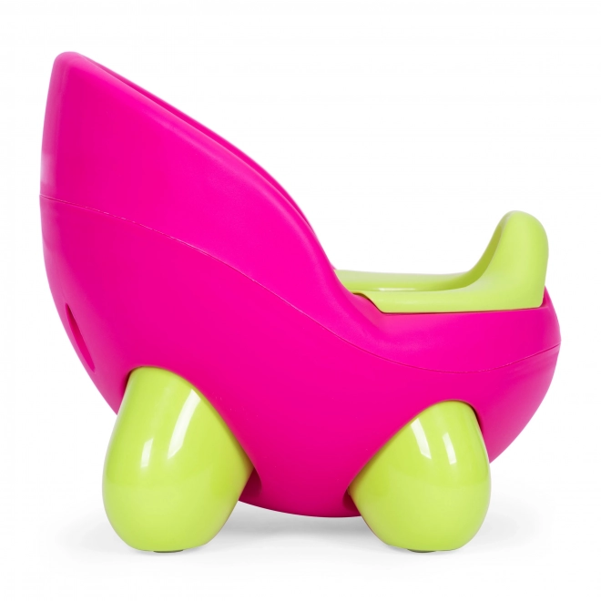 ECOTOYS Børnepotte i pink-grøn med skridsikre fødder
