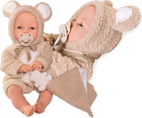 Blinkende baby med lyde og blødt krop 37 cm