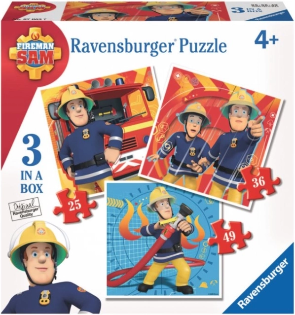Ravensburger puslespil Brandmand Sam 3-i-1 (25, 36 og 49 brikker)