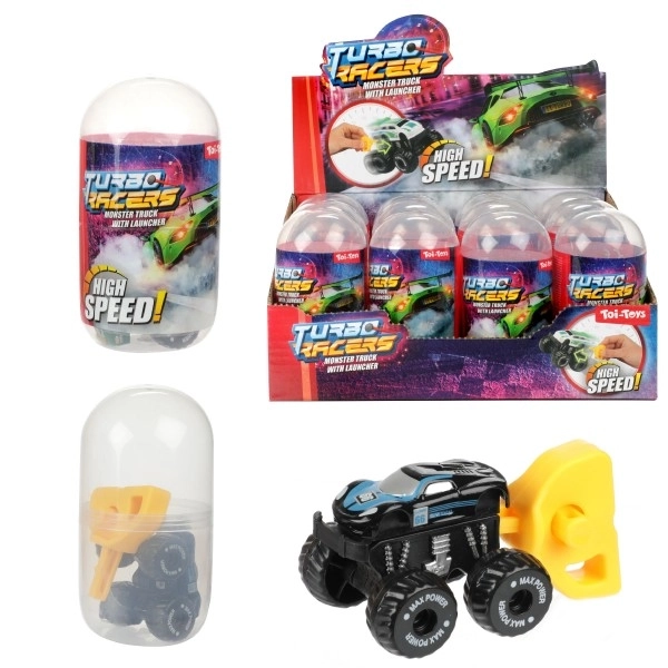 Auto terræng mini med starter plast 4cm i plastæg 5x10cm 12 stk i æsken
