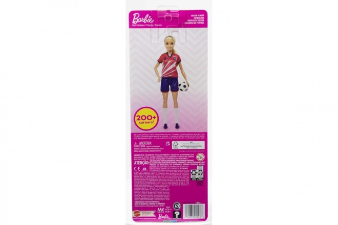 Barbie fodbolddukke i rød uniform