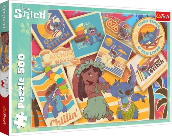 Puslespil Lilo & Stitch: Frimærker 500 brikker