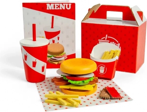 Bigjigs Toys Sæt Burger og Pomfritter til Børn