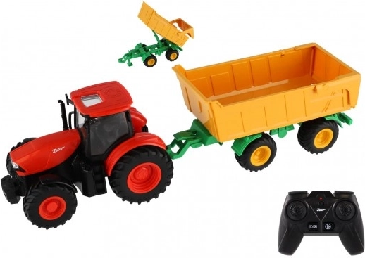 Traktor ZETOR med tipvogn med fjernbetjening, 42 cm, 2,4 GHz, lys og lyd, genopladeligt batteri