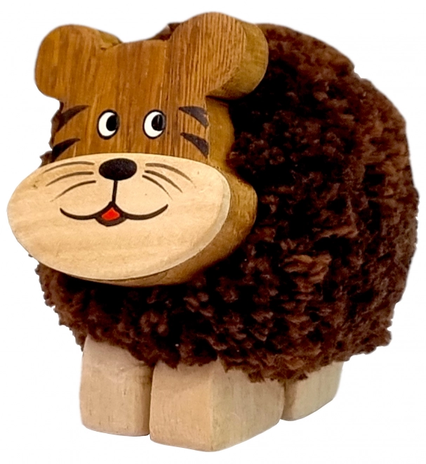 Træfigur XL Tiger med pompon