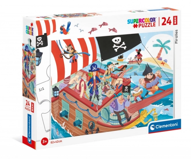 Puslespil Superfarve pirater 24 brikker
