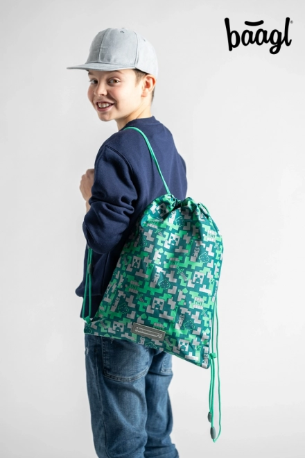 Lomme rygsæk med sølv Creeper fra MINECRAFT