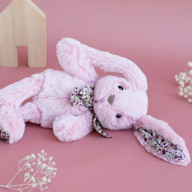 Doudou Histoire d'Ours plysbamse lyserød kanin 25 cm