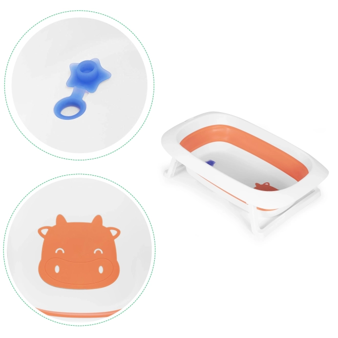 Børnebadekar - foldbart badekar med afløb 81 cm - ECOTOYS – orange