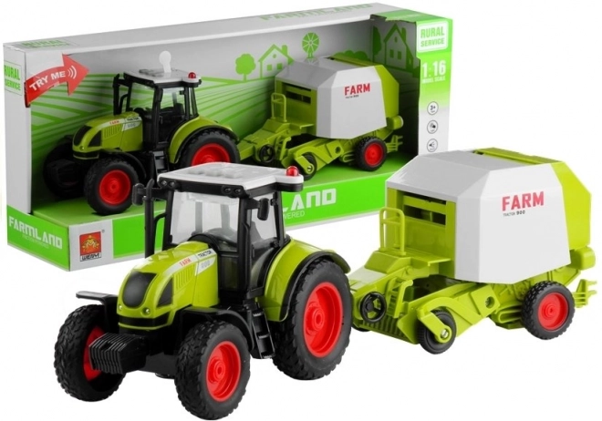 Traktor med ballepresser