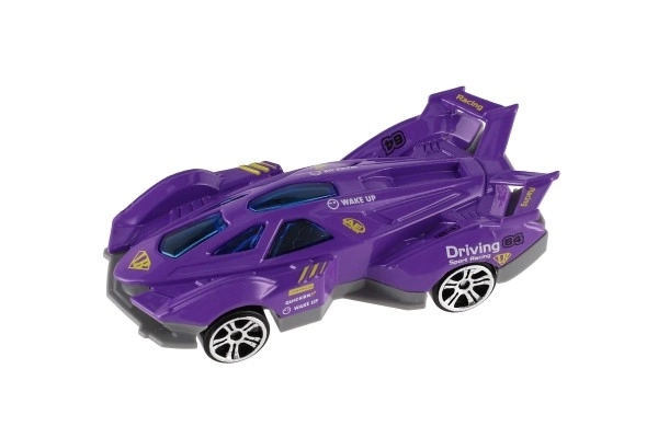 Bil sport 6 stk metal/plast 8cm med fri bevægelse i æske 10,5x27,5x4cm