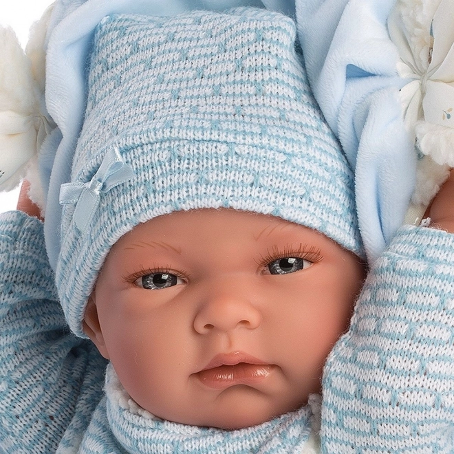 Llorens 73859 NEW BORN DRENGE BARN - realistisk dukke baby med fuldt vinylkrop - 40 cm