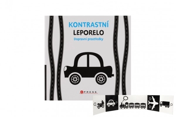 Kontrastbog Leporello Transportmidler 15,5x15cm 0m+