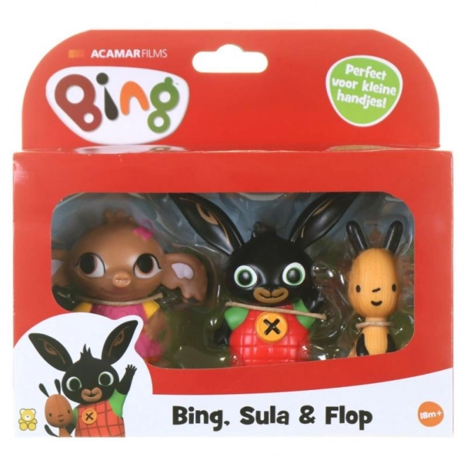 BING OG VENNER FIGURER 3 stk i pakken - Bing, Flop, Sula