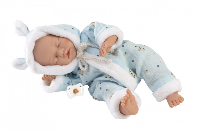 Llorens 63301 LILLE BABY - sovende realistisk dukke baby med blødt stofkrop - 32 cm