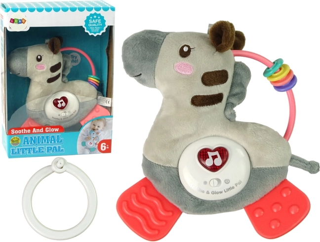 Interaktiv plyszebra med melodier og bidering