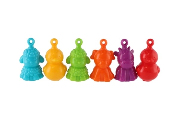Plastik dyr gård hjemmeforbindelse til kæde 12 stk 8 cm i plastik dåse 10x18 cm 12m+