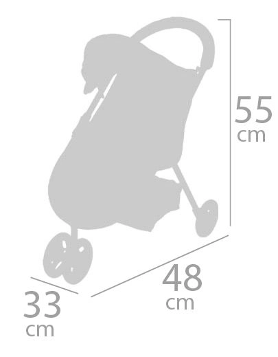 DeCuevas 90243 Sportsvogn til dukker trehjulet DIDI 2021 - 55 cm
