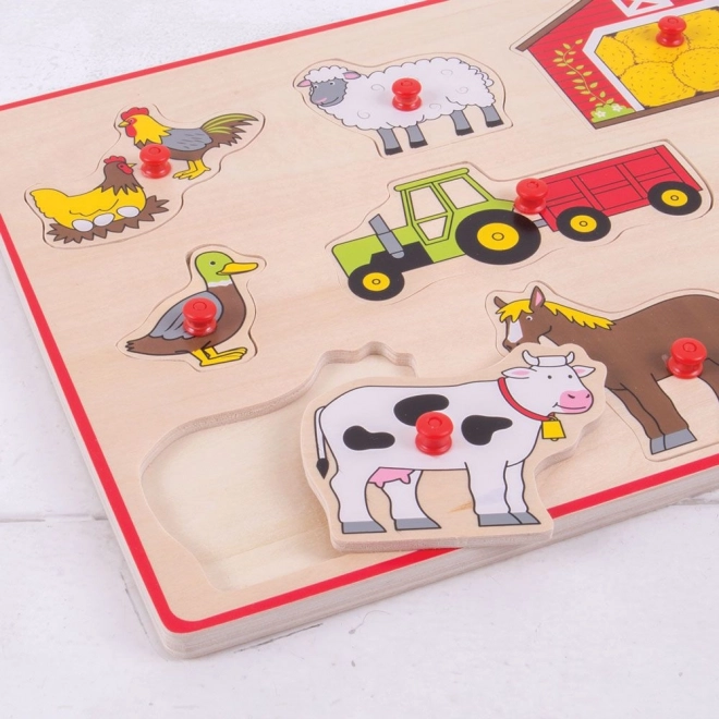 Indsættende puslespil Bondegård Bigjigs Toys