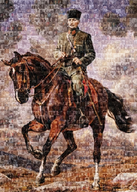 ART PUZZLE Puslespil Ghazi Mustafa Kemal på sin hest 1000 brikker