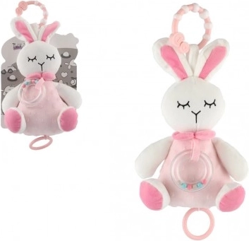 musikalsk plysbamse kanin 18 cm med rangle
