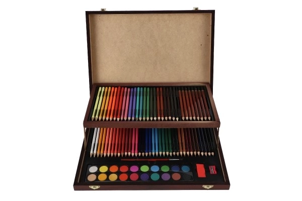 Malesæt Art box i trækuffert - 91 stykker