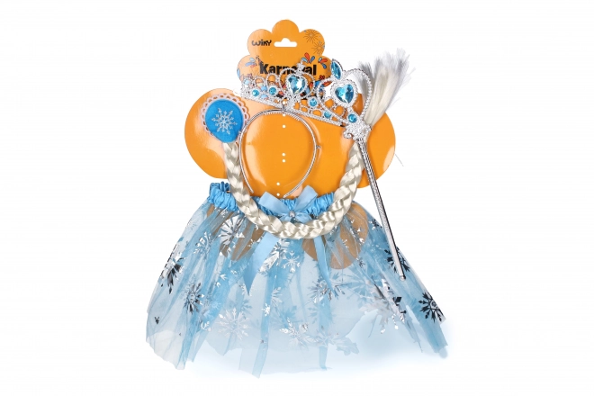 Karnevalsæt Prinsesse lyseblå