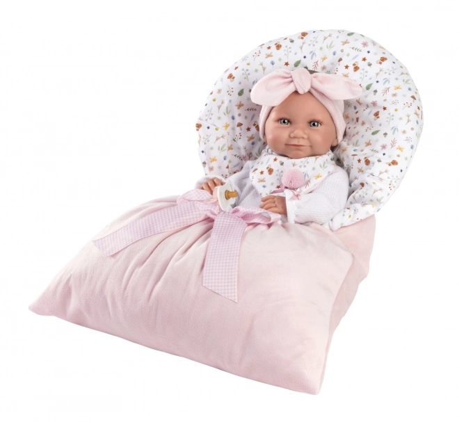 Llorens 73901 NYFØDT BABY PIGE - realistisk babydukke med hele vinylkrop - 40 cm