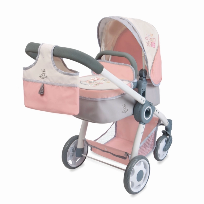 DeCuevas 80586 Sammenklappelig dukkevogn 3 i 1 med taske FUNNY 2023 - 70 cm