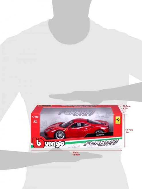 Metalbil Ferrari 488 GTB rød