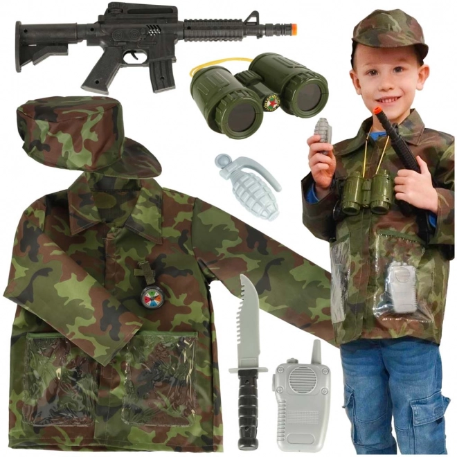 Soldatkostume til karneval 3-8 år