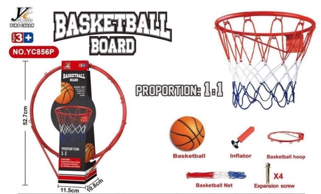 Metalbasketbold 1:1 + tilbehør