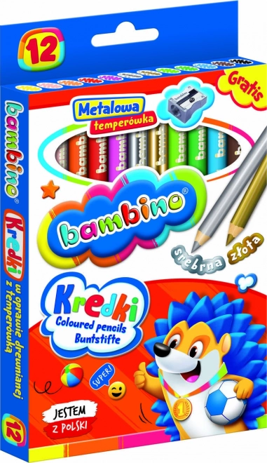 Farveblyanter med blyantspidser Bambino - 12 styk
