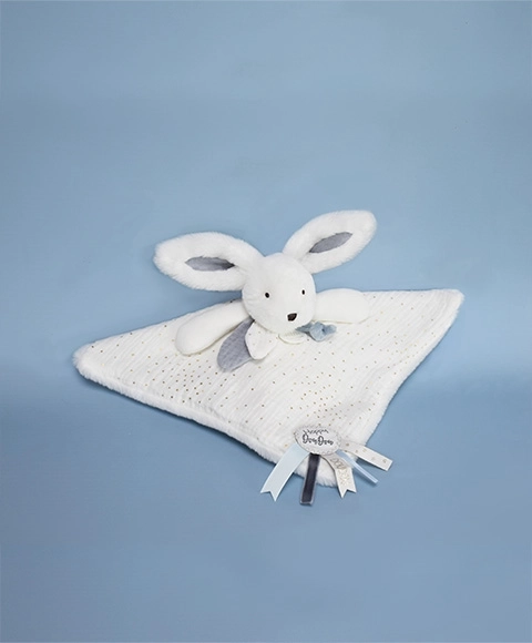 Doudou gave sæt blå - kanin med tæppe