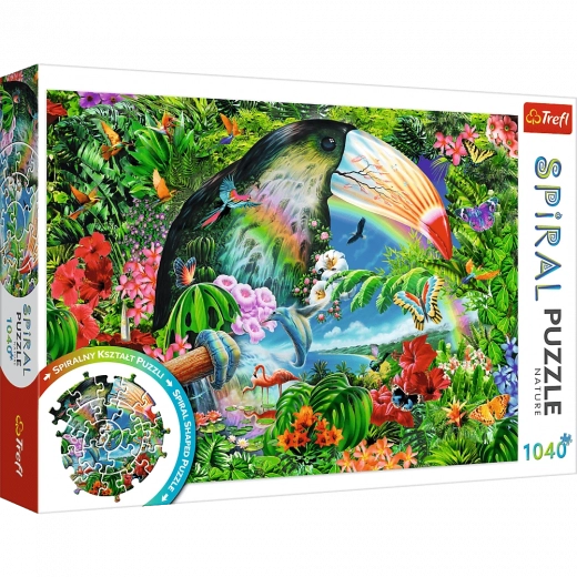 Spiralpuslespil – tropiske dyr, 1040 brikker
