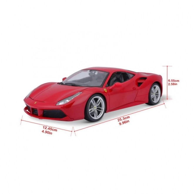 Metalbil Ferrari 488 GTB rød