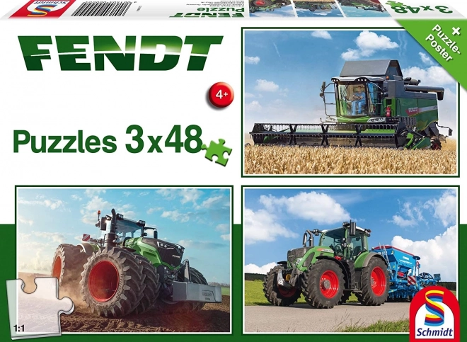 SCHMIDT Puslespil Traktorer Fendt 3x48 brikker