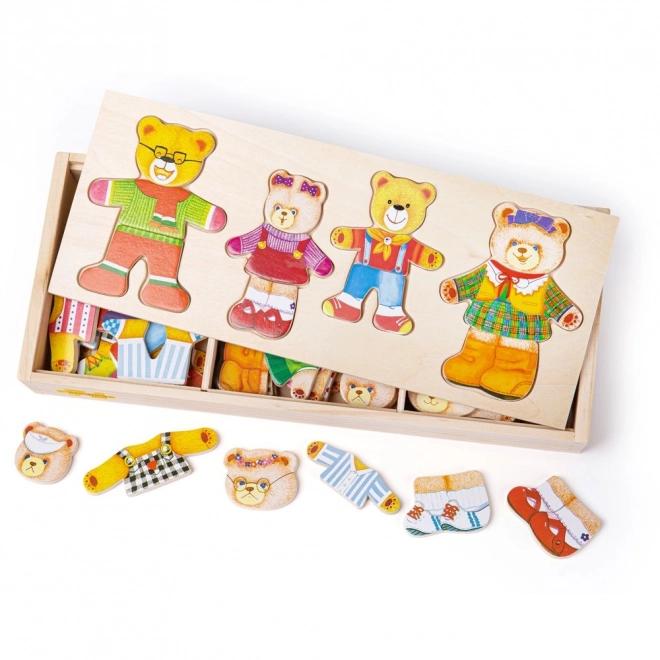 Bigjigs Toys Påklædningspuslespil Bjørnefamilie