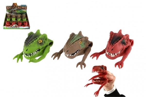 Dino-dukke til fingeren 6x8cm silikone 3 farver