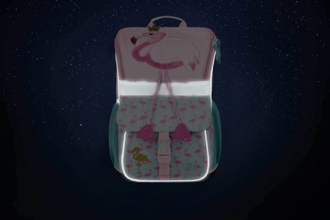 Skolerygsæk med flamingo motiv
