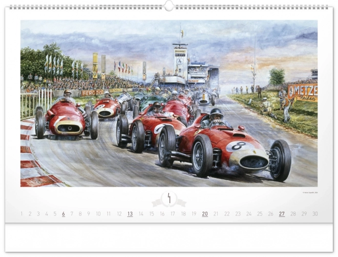 NOTIQUE Vægkalender Oldtimers – Václav Zapadlík 2025, 64 x 42 cm