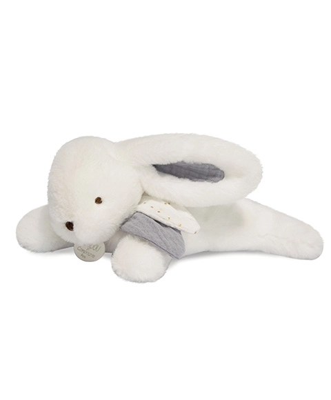 Doudou gave sæt - plys kanin med hvid kvast