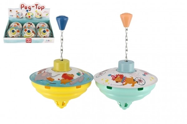 Snurretop diameter 12cm metal 2 farver 6stk i kassen