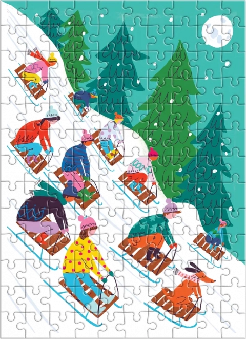 Mini Puzzle Kælkning - 100 brikker